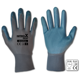 Rękawice ochronne NITROX GRAY nitryl, rozmiar 8
