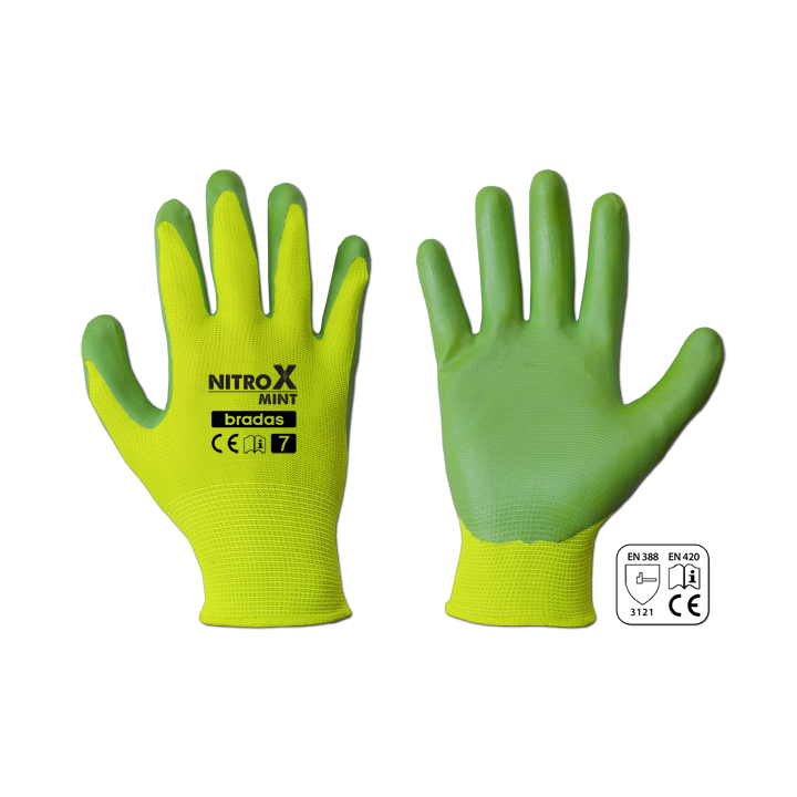 Rękawice ochronne NITROX MINT, rozmiar 7 – Bradas