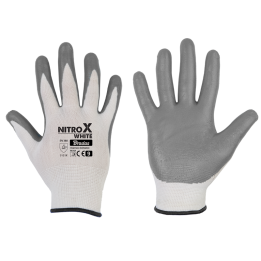 Rękawice ochronne NITROX WHITE nitryl, rozmiar 9 – Bradas