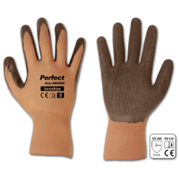 Rękawice ochronne PERFECT GRIP BROWN lateks, rozmiar 10 – Bradas