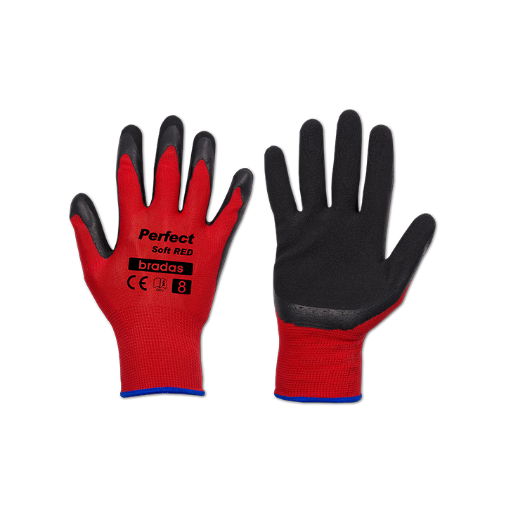 Rękawice ochronne PERFECT SOFT RED lateks, rozmiar 10 – Bradas