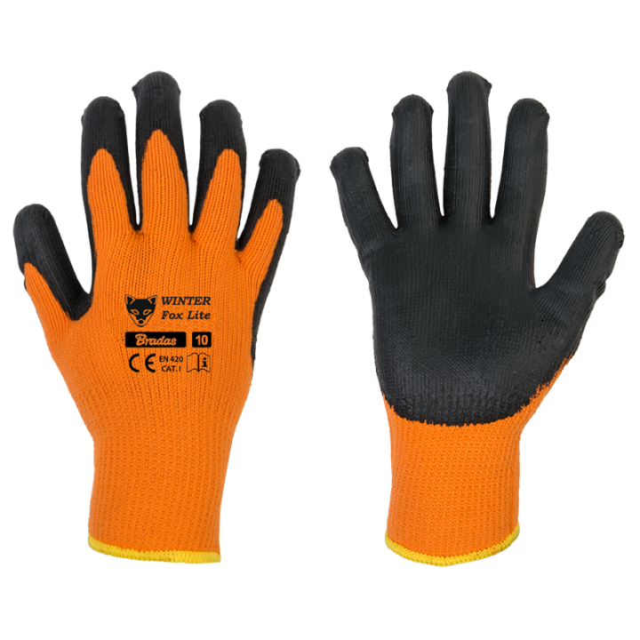 Rękawice ochronne WINTER FOX LITE lateks, rozmiar 10 – Bradas