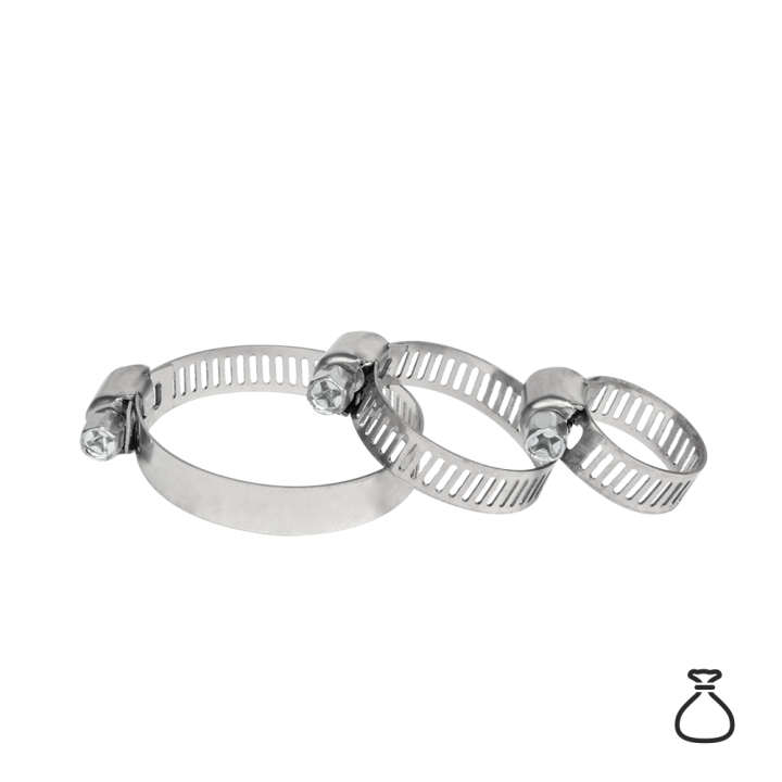 Zestaw opasek ślimakowych nierdzewnych AMERICAN TYPE o zakresie 6-38 mm