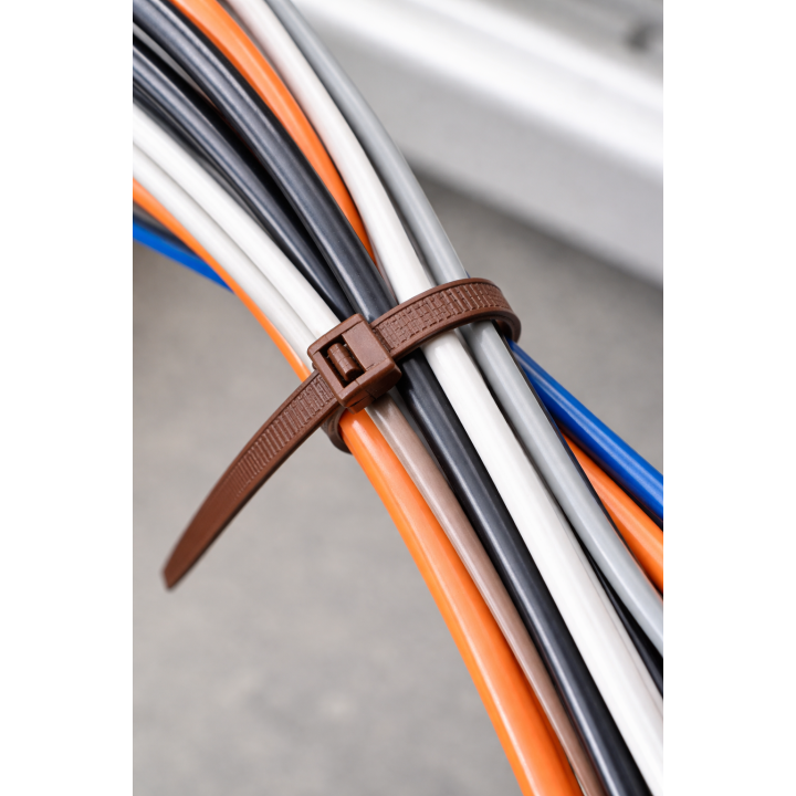 Taśma kablowa 4,8 x 250mm BROWN 100 szt. – Bradas