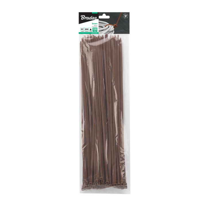 Taśma kablowa 4,8 x 400mm BROWN 100 szt. – Bradas