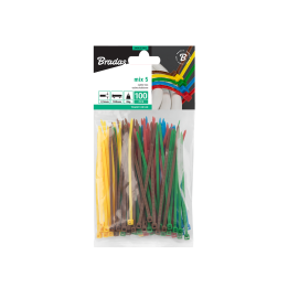 Taśma kablowa 2,5 x 150mm COLOUR MIX 100 szt. – Bradas