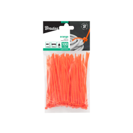 Taśma kablowa 2,5 x 100mm ORANGE 100 szt. – Bradas