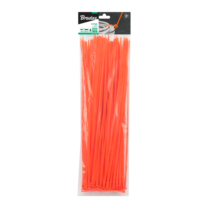 Taśma kablowa 4,8 x 400mm ORANGE 100 szt.