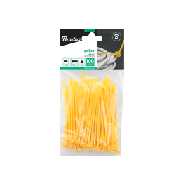 Taśma kablowa 2,5 x 150mm YELLOW 100 szt. – Bradas