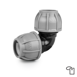 PN10 Kolanko do rur PE 25 mm - metka – Bradas