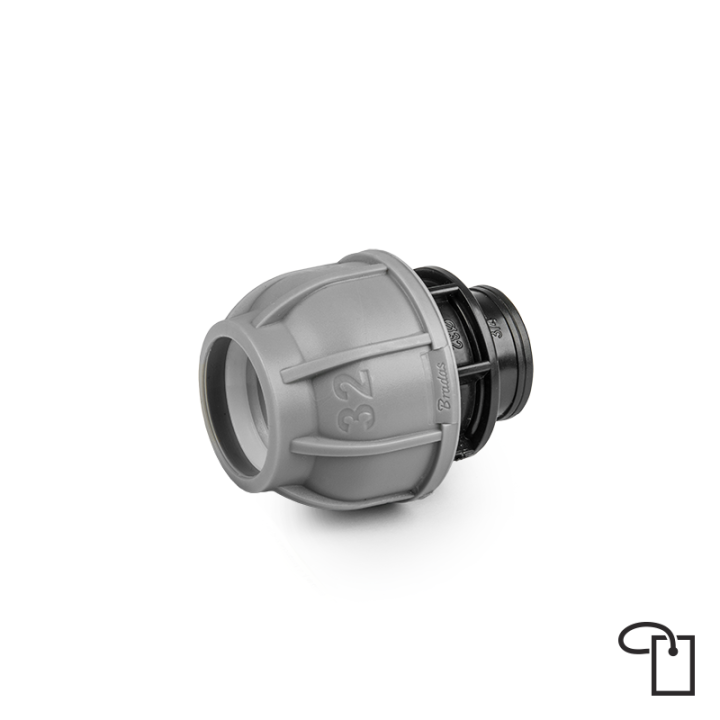 PN10 Łącznik do rur PE 25mm / GW1/2" - metka – Bradas