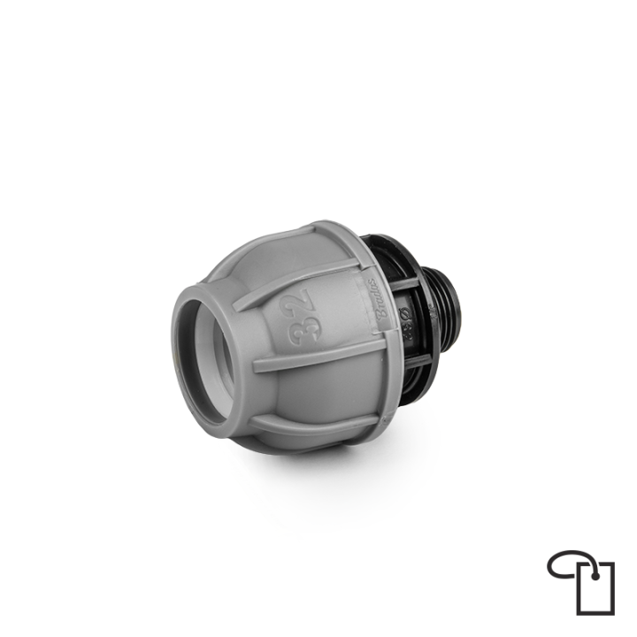 PN10 Łącznik do rur PE 25mm / GZ1/2" - metka – Bradas