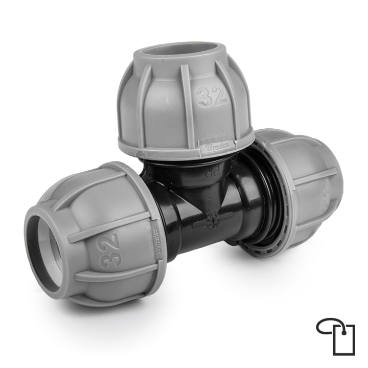 PN10 Trójnik do rur PE 25mm - metka – Bradas