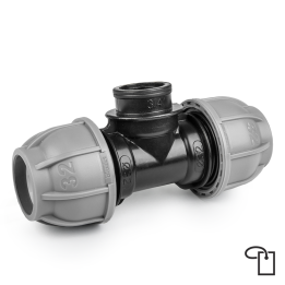 PN10 Trójnik do rur PE 32mm / GW 1" - metka – Bradas