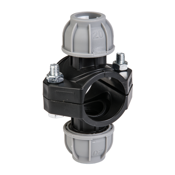 PN10 Obejma podwójna do rur PE 50 mm / 25 mm – Bradas