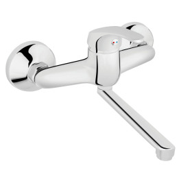 Basic bateria umywalkowa ścienna, chrom – Ferro