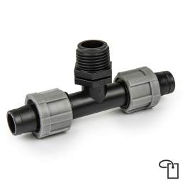 Trójnik do taśmy kroplującej, gwint zewnętrzny 1/2" - metka