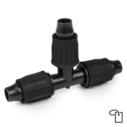 QJ Trójnik do rur kroplujących PE 16mm - metka – Bradas