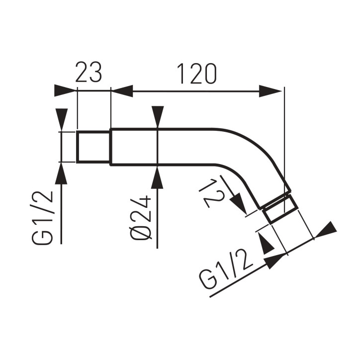 Ramię natrysku do deszczowni, L-120MM, chrom – Ferro