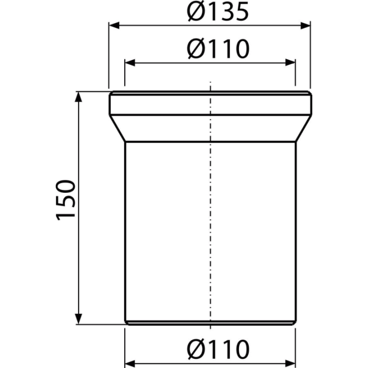 Przyłącze WC - króciec 150 mm – Alcadrain