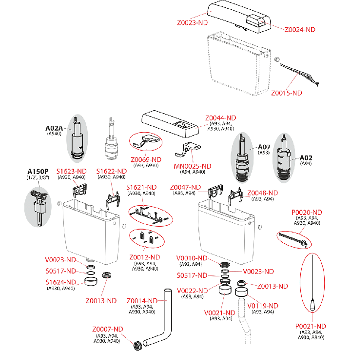 ALCA UNI DUAL zbiornik WC uniwersalny – Alcadrain