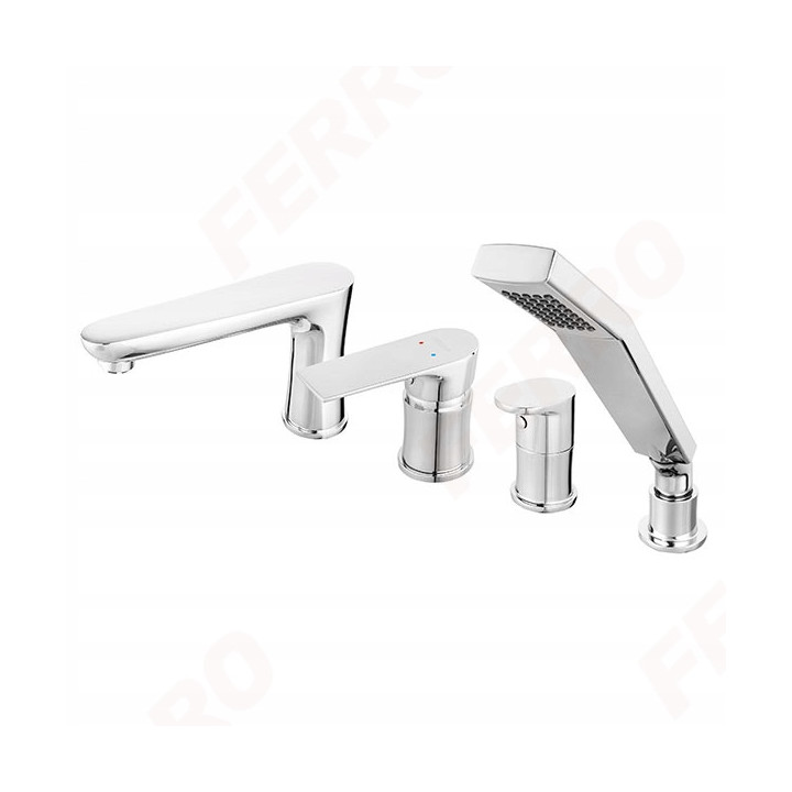 Algeo square bateria natryskowa bez zestawu natryskowego, chrom