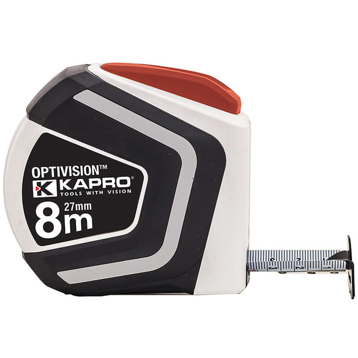 KAPRO MIARA ZWIJANA 8Mx27MM AUTOSTOP, MAGNES, DWUSTRONNA PODZIAŁKA