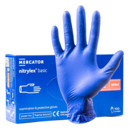 Rękawice nitrylowe niebieskie Mercator Nitrylex Basic rozmiar L