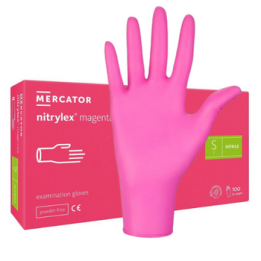 Rękawice nitrylowe różowe Mercator Nitrylex Magenta rozmiar S 100