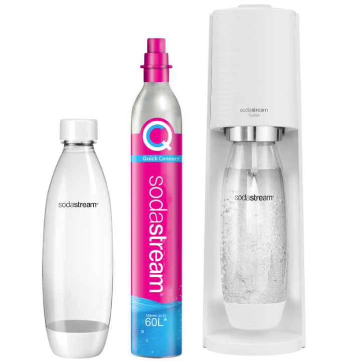 Saturator do wody gazowanej SodaStream Terra - Biały zestaw