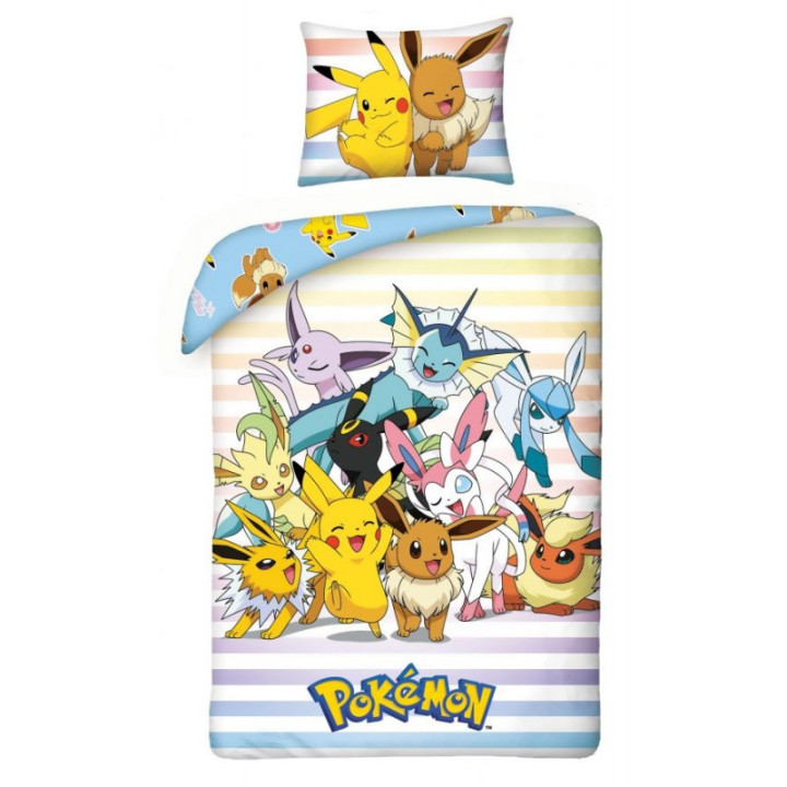 Pościel bawełniana dla dzieci 160x200 cm + 70x80 cm Pokemon