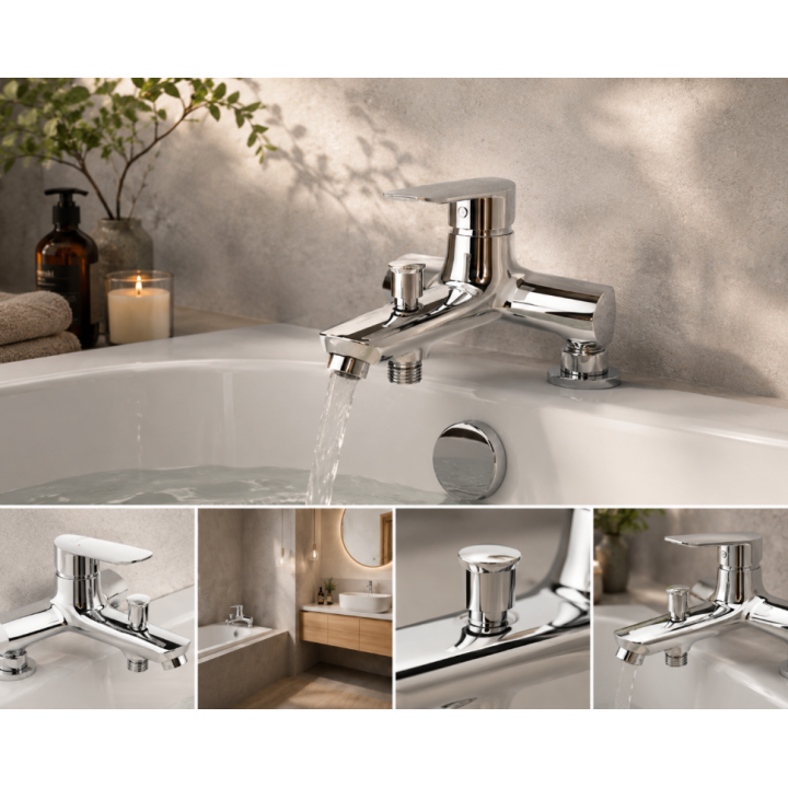 Bateria Wannowa Ścienna APPIA Chrom Jednouchwytowa Ceramiczna 35