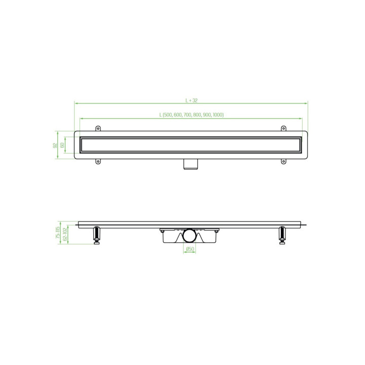 Basso - odpływ liniowy 100 cm – Laveo