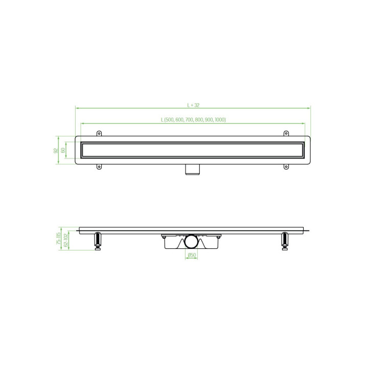 Basso - odpływ liniowy 60 cm – Laveo