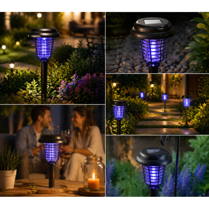 Solarnа lampka owadobójcza LED UV - skuteczna na komary i owady