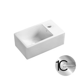 Kvadrato - umywalka nablatowa/ścienna ceramiczna z miejscem na