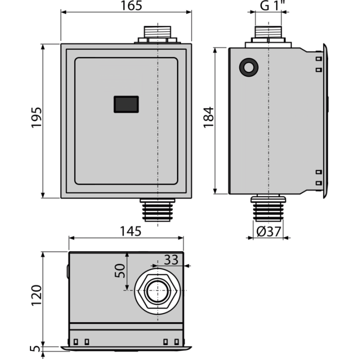 Automatyczny zawór spłukujący WC chrom 6V baterie USB