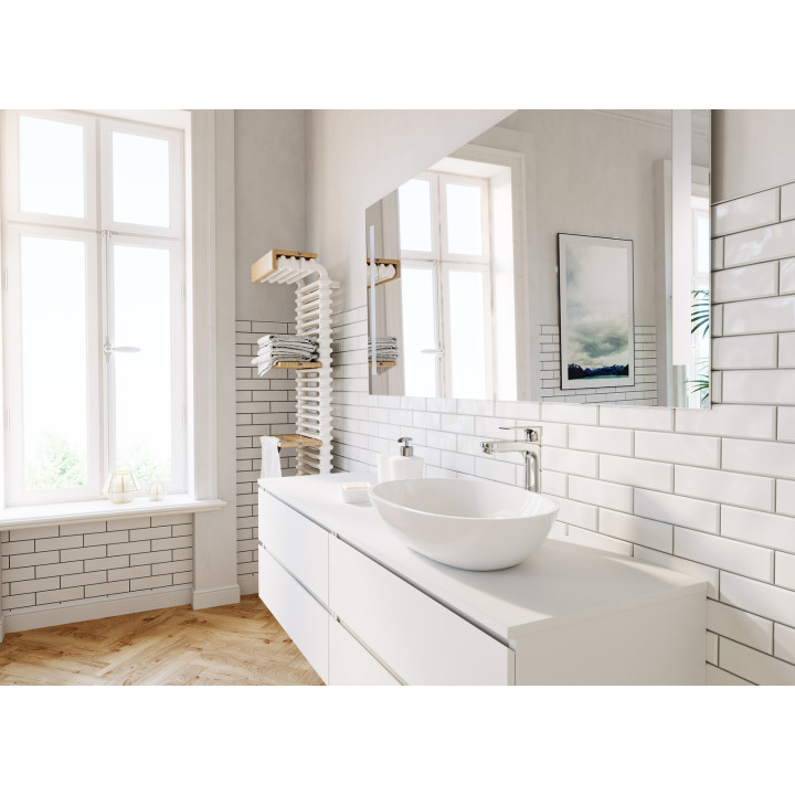 Algeo square bateria umywalkowa nablatowa, chrom – Ferro
