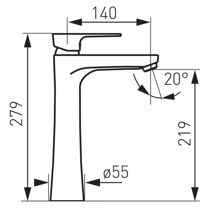 Algeo square bateria umywalkowa nablatowa, chrom – Ferro