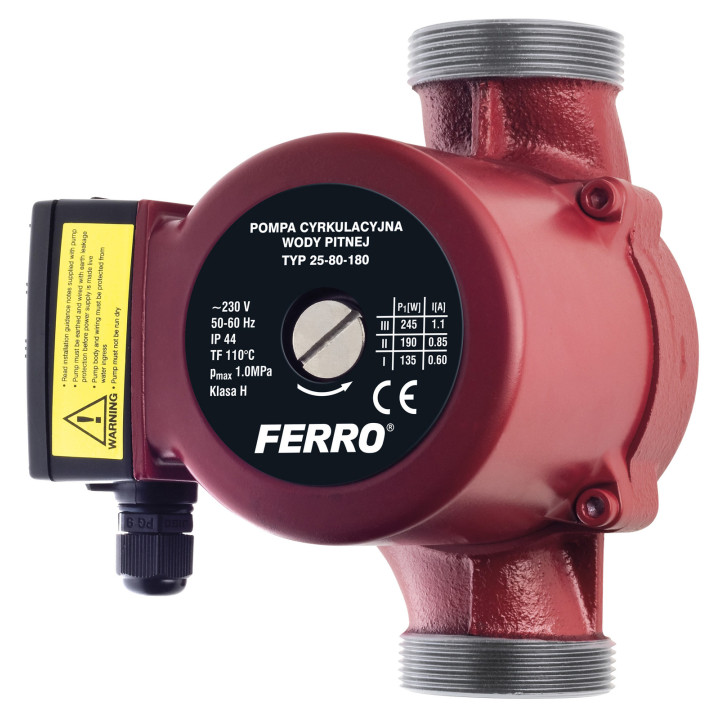 Pompa cyrkulacyjna do CWU 25-80-180 – Ferro