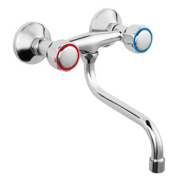 Standard bateria zlewozmywakowa ścienna, chrom – Ferro