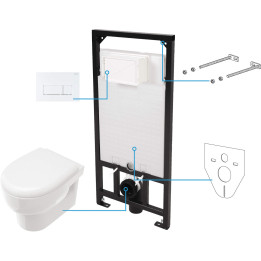 Zestaw WC podtynkowy 6 W 1 biały bianco CDAA6ZPW – Deante