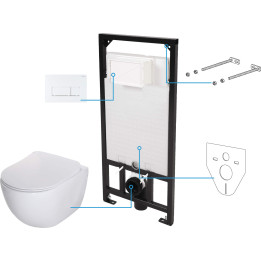 Zestaw WC podtynkowy 6 W 1 biały bianco CDEA6ZPW – Deante
