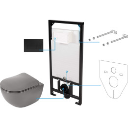 Zestaw WC podtynkowy 6 W 1 antracyt, titanium nero cdendzpw