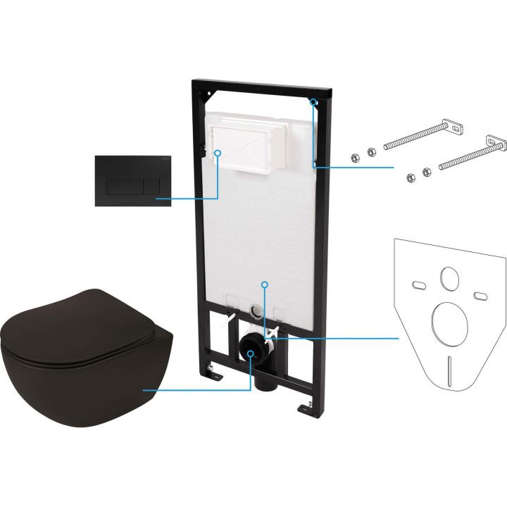 Zestaw WC podtynkowy 6 W 1 nero nero cdennzpw – Deante