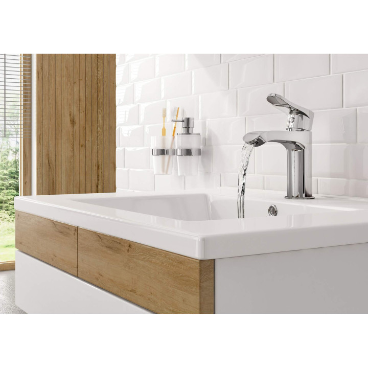 Umywalka ceramiczna wpuszczana z miejscem na baterię - 60 cm