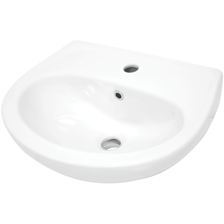 Umywalka ceramiczna ścienna z miejscem na baterię biały CDJ 6U4W