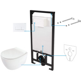 Zestaw WC podtynkowy 6 W 1 biały bianco CDLA6ZPW – Deante