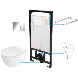 Zestaw WC podtynkowy 6 W 1 biały chrom CDLS6ZPW – Deante