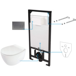 Zestaw WC podtynkowy 6 W 1 biały titanium CDLT6ZPW – Deante